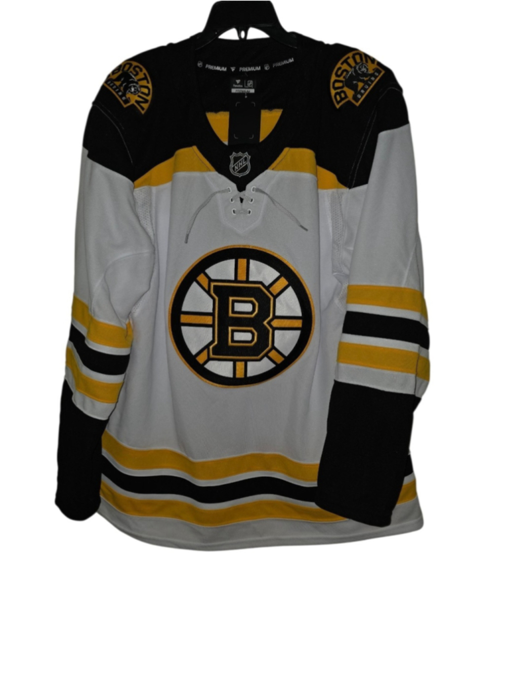 BOSTON BRUINS Fanatics Premium NHL Hockey Jersey White NEW Men's Size 56 2XL